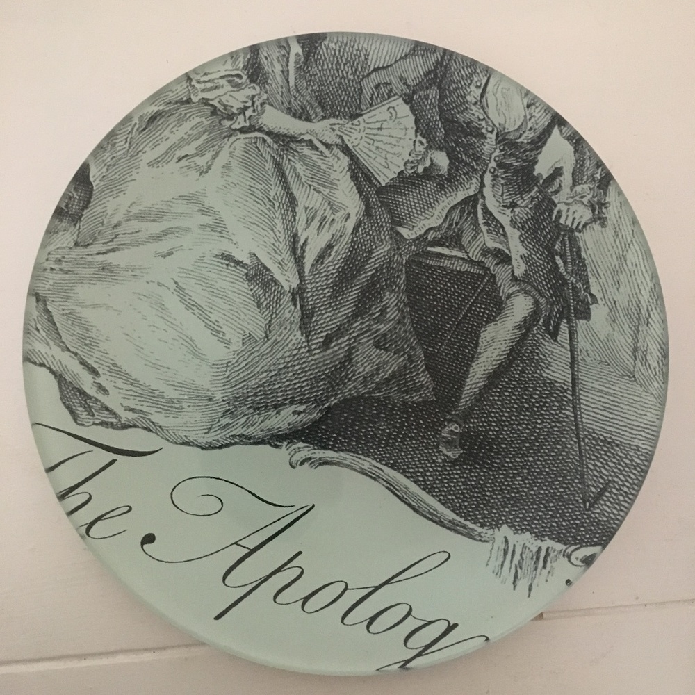 Blue Apology shabby chic ring plate
